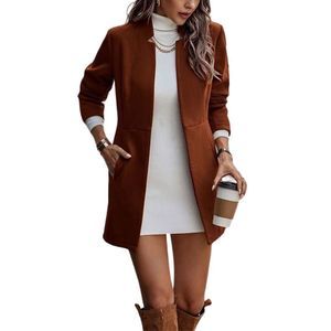 Danqi Brick Red Pocket Open Blazer Women size XL